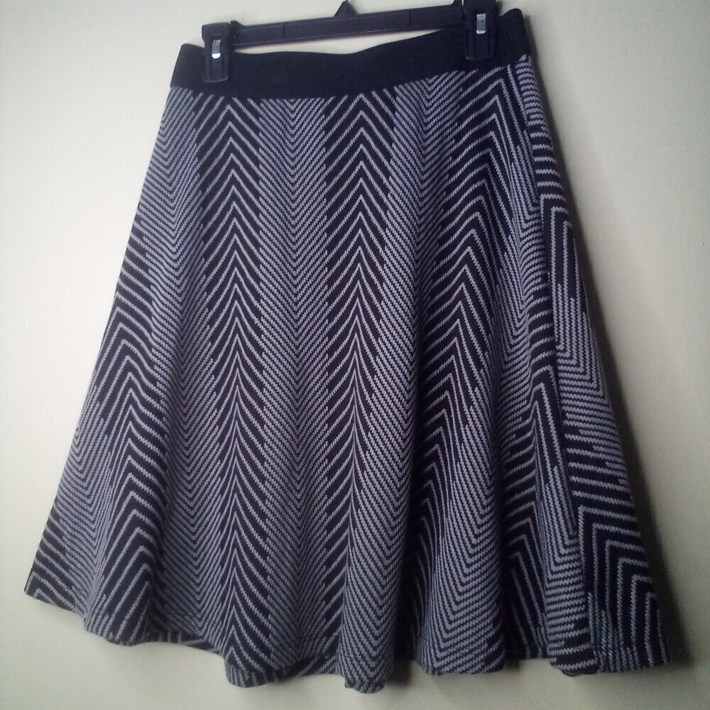 Gilli Skirt Women M Pull On Elastic Waist Stretch Black Gray